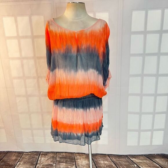 Gypsy 05 NWT 3/4 sleeve blouson mini tunic dress coverup size small - Picture 1 of 9